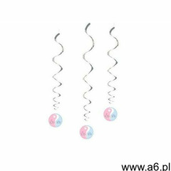Dekoracje wiszące świderki girl or boy na baby shower - 66 cm - 3 szt. marki Unique - ogłoszenia A6.pl