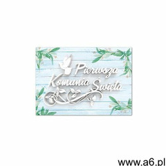 Plakat komunijny - I Komunia Święta IHS - 48 x 34 cm - 1 szt. - ogłoszenia A6.pl