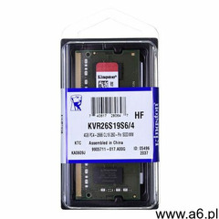 KINGSTON SODIMM DDR4 4GB 2666MHz CL19 KVR26S19S6/4- Zamów do 16:00, wysyłka kurierem tego samego dni - ogłoszenia A6.pl