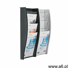 B2b partner Plastikowy uchwyt ścienny na ulotki, 4x a4, czarny - ogłoszenia A6.pl