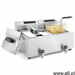 Frytownica elektryczna z panelem cyfrowym mastercook z kranem spustowym - 2x8 l marki Hendi - ogłoszenia A6.pl