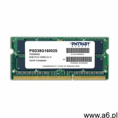 Pamięć PATRIOT DDR3 8 GB 1600MHZ SIGNATURE SODIMM CL11 - PSD38G16002S- Zamów do 16:00, wysyłka kurie - ogłoszenia A6.pl
