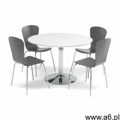 Aj produkty Zestaw do stołówki, stół Ø1100 mm, biały, chrom + 4 krzesła antracyt - ogłoszenia A6.pl