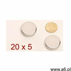 Dwa Małe MOCNE Magnesy Neodymowe Walcowe (20x5mm). - ogłoszenia A6.pl