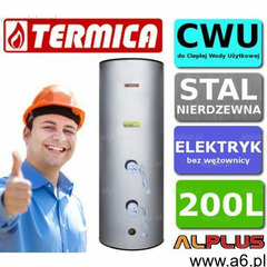 Bojler elektryczny nierdzewny 200l pionowy stojący, 6kw (2 grzałki po 3kw) lub inne do wyboru, 200 l - ogłoszenia A6.pl