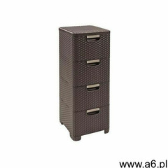 CURVER Regał z 4x14L szufladami STYLE ciemny brąz - DARMOWA DOSTAWA OD 95 ZŁ! - ogłoszenia A6.pl