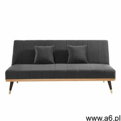 Vente-unique 3-osobowa sofa rozkładana klik-klak z weluru kerbi - kolor antracytowy - ogłoszenia A6.pl