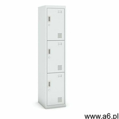 Szafka 3-drzwiowa, zamek cylindryczny, 1800 x 380 x 450 mm, szary/szary - ogłoszenia A6.pl