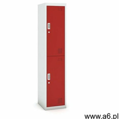 B2b partner Szafka szatniowa dwudrzwiowa, 1800 x 380 x 450 mm, szara/czerwona - ogłoszenia A6.pl
