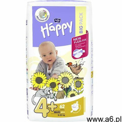 Pieluszki Happy Maxi Plus x2 + Junior x2 PAKA MIX + Chusteczki nas. - ogłoszenia A6.pl