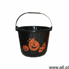 Wiaderko czarne z dyniami na halloween - 19 cm - 1 szt. marki F f - ogłoszenia A6.pl