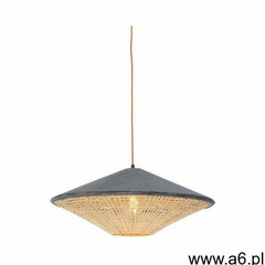 Retro lampa wisząca welur szara wiklina 60cm - frills can marki Qazqa - ogłoszenia A6.pl