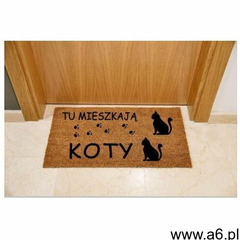 Wycieraczka kokosowa z napisem Tu mieszkają KOTY - ogłoszenia A6.pl