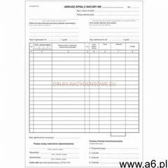 Arkusz spisu z narury / wersja elektroniczna [Pu/Gm-140e], 47011 - ogłoszenia A6.pl