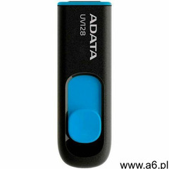 Adata pamięć USB DashDrive UV128 16GB USB 3.0 Black+Blue, AUV128-16G-RBE - ogłoszenia A6.pl