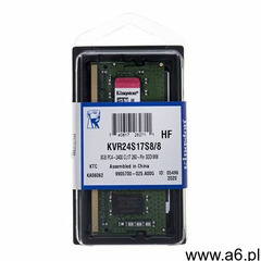 KINGSTON SODIMM DDR4 8GB 2400MHz CL17 KVR24S17S8/8- Zamów do 16:00, wysyłka kurierem tego samego dni - ogłoszenia A6.pl