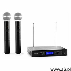 Auna pro vhf-400 duo 1 2-kanałowy zestaw mikrofonów bezprzewodowych vhf 1x odbiornik + 2x mikrof - ogłoszenia A6.pl