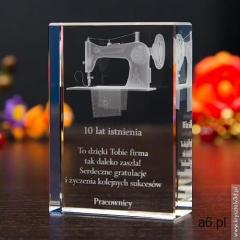 Maszyna do szycia 3D z Twoją dedykacją • średni kryształ 3D • GRAWER 3D - ogłoszenia A6.pl