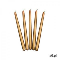 Świeca stożkowa metaliczna złota - 29 cm - 10 szt. - ogłoszenia A6.pl