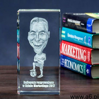 Karykatura 3D w szklanej statuetce na Prezent. FOTOKRYSZTAŁ - ogłoszenia A6.pl