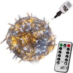 CIEPŁO ZIMNE LAMPKI CHOINKOWE 600 DIOD LED OZDOBA ŚWIĄTECZNA + PILOT - ogłoszenia A6.pl
