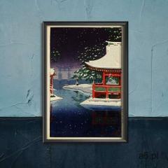 Plakat w stylu vintage Plakat w stylu vintage Śnieg w świątyni Ginkakuji Kawase - ogłoszenia A6.pl