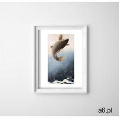 Vintageposteria.pl Plakat w stylu retro plakat w stylu retro skaczący karp autorstwa ohary koson - ogłoszenia A6.pl