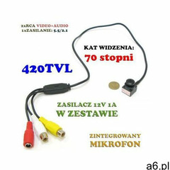 Mikro-Kamera Przewodowa, Kolorowa z Fonią + Maskownica Guzik., 5907773416789 - ogłoszenia A6.pl