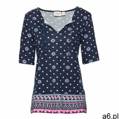 Shirt z nadrukiem, krótki rękaw ciemnoniebieski wzorzysty, Bonprix, 32-50 - ogłoszenia A6.pl