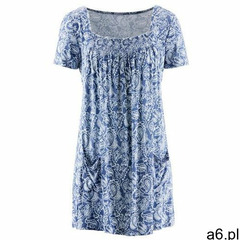 Tunika shirtowa, krótki rękaw bonprix indygo-biały paisley - ogłoszenia A6.pl