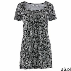 Tunika shirtowa, krótki rękaw bonprix czarno-biały "paisley" - ogłoszenia A6.pl