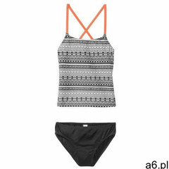 Tankini dziewczęce (2 części) bonprix czarno-biały wzorzysty, kolor czarny - ogłoszenia A6.pl