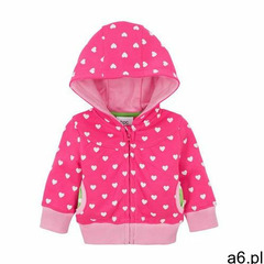 Bluza niemowlęca rozpinana z kapturem, bawełna organiczna bonprix ciemnoróżowy z nadrukiem - ogłoszenia A6.pl
