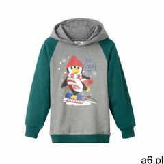 Bluza chłopięca z kapturem bonprix głęboki zielony - szary melanż, kolor zielony - ogłoszenia A6.pl