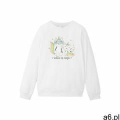 Bluza dziewczęca z bawełny organicznej bonprix biel wełny - ogłoszenia A6.pl