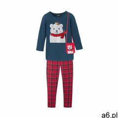 Shirt dziewczęcy + legginsy + torebka (3 części) ciemnoniebiesko-czerwony marki Bonprix - ogłoszenia A6.pl