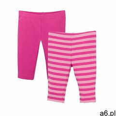 Legginsy niemowlęce (2 pary), bawełna organiczna fuksja - jasnoróżowy w paski marki Bonprix - ogłoszenia A6.pl