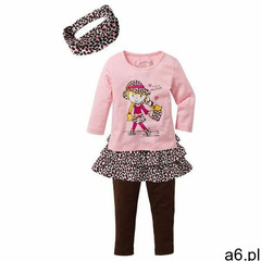 Shirt dziewczęcy + spódnica + legginsy + opaska na włosy (4 części) bonprix pudrowy jasn - ogłoszenia A6.pl