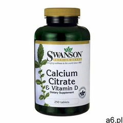 Tabletki Cytrynian wapnia & witamina D-3 250 tabletek SWANSON - ogłoszenia A6.pl