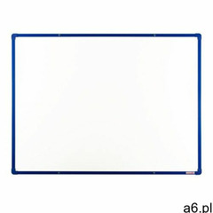 Biała ceremiczna tablica magnetyczna boardOK, 120 x 90 cm, niebieska ramka - ogłoszenia A6.pl