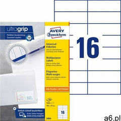 Avery zweckform Trwałe etykiety uniwersalne a4 100ark./op. 105x37mm białe (4004182034842) - ogłoszenia A6.pl