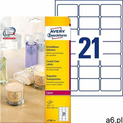 Avery zweckform Etykiety przezroczyste crystal clear a4 25ark./op. 63,5x38,1mm - ogłoszenia A6.pl