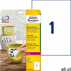 Avery zweckform Etykiety heavy duty a4 20ark./op. 210x297mm białe poliestrowe -usuwalne - ogłoszenia A6.pl