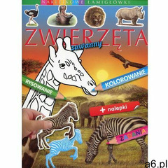 Zwierzęta sawanny. Naklejkowe łamigłówki, Olesiejuk - ogłoszenia A6.pl