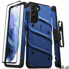 Zizo Bolt Cover pancerne etui na Samsung Galaxy S21 5G ze szkłem na ekran i podstawką (niebieskie) - ogłoszenia A6.pl