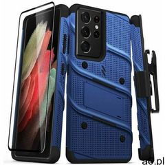 Zizo Bolt Cover pancerne etui na Samsung Galaxy S21 ULTRA 5G ze szkłem na ekran i podstawką (niebies - ogłoszenia A6.pl
