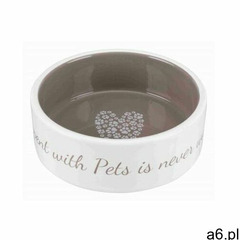 Miska dla psa - miska ceramiczna pet's home, 1.4 l/o 20 cm, kremowa/ciemnoszara [tx-25055] marki - ogłoszenia A6.pl
