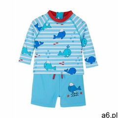 Bonprix Shirt kąpielowy niemowlęcy + spodenki kąpielowe (2 części) jasnoniebieski w paski - ogłoszenia A6.pl