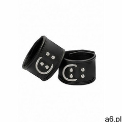 Shots - ouch Kajdanki bdsm naturalna skóra - restraint handcuff with padlock - black - ogłoszenia A6.pl