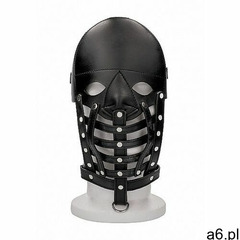 Shots - ouch Skórzana półotwarta maska bdsm - leather male mask - black (8714273533081) - ogłoszenia A6.pl
